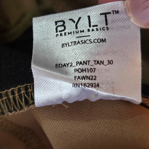 BYLT Everyday Pant 2.0 Premium Basics Men's sz 30, Fits sz 28 ? Tan Tapered - Picture 10 of 11